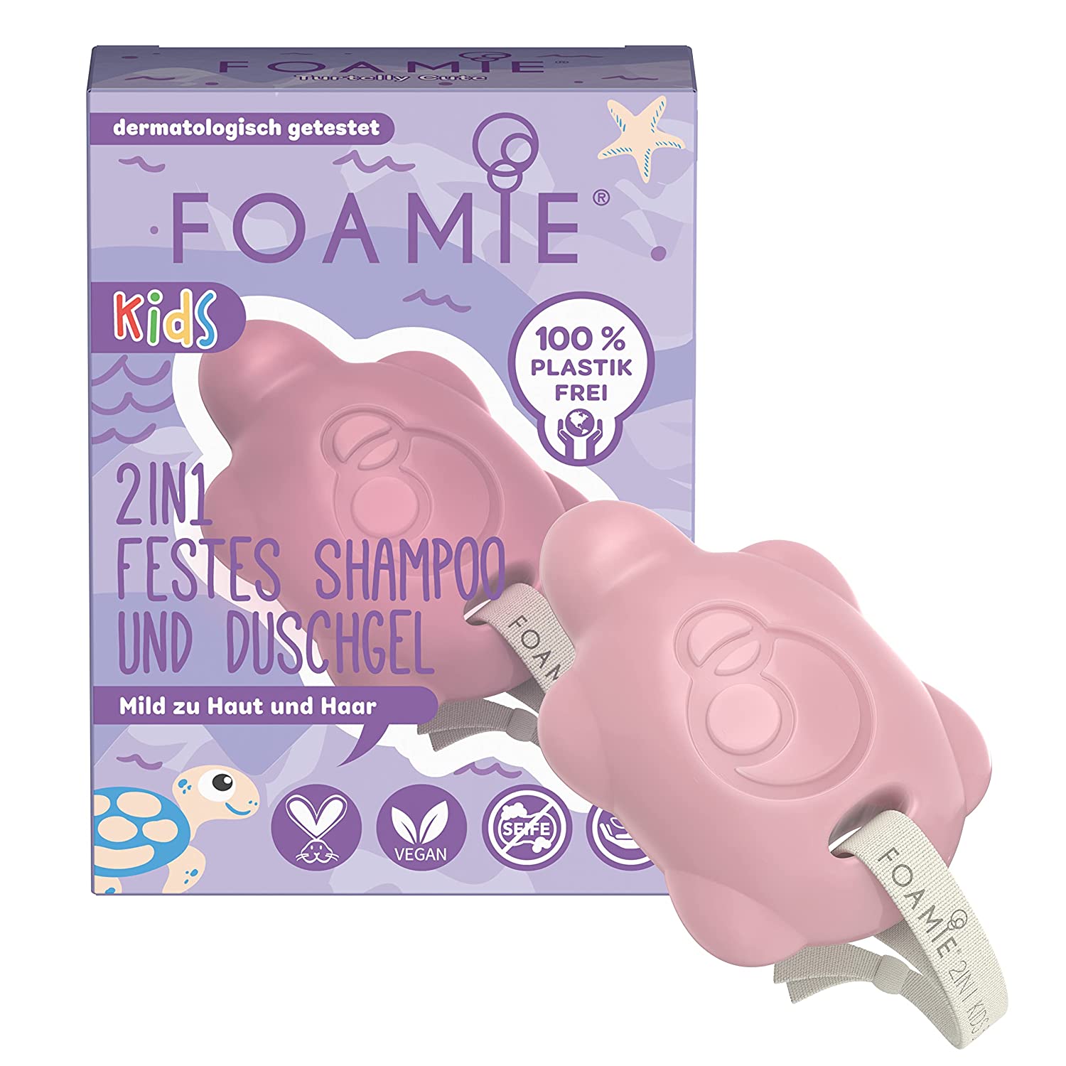 Foamie Kids 2in1 Festes Shampoo und Duschgel Turtelly Cute 80g